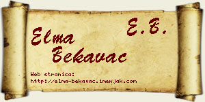 Elma Bekavac vizit kartica